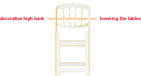High Back Chair: towering and better decorating tables