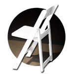 CHIP resin folding and stacking chairs (AKA White Wedding Folding Chairs)